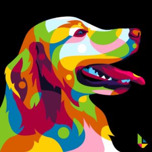 wpap and pop art labrador colorful dog Lintang Wicaksono