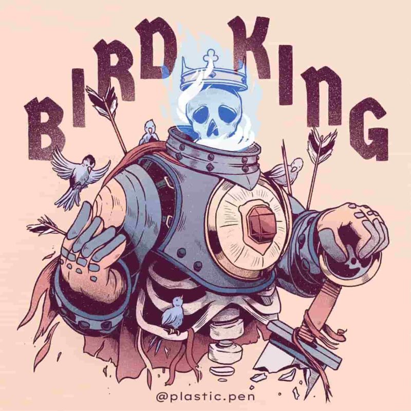 Stefan Große Halbuer artist art bird king 2d painting illustration flaming skull head