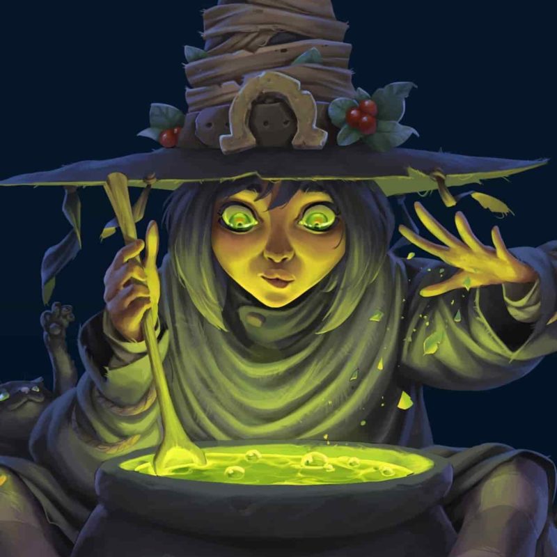 Roy Shtoyer Concept artist concept art green cooking witch pot painting